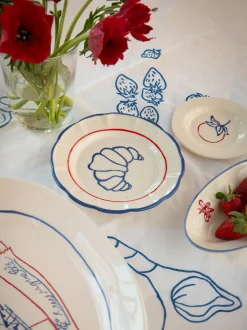 Piatto da dessert dipinto a mano Picnic