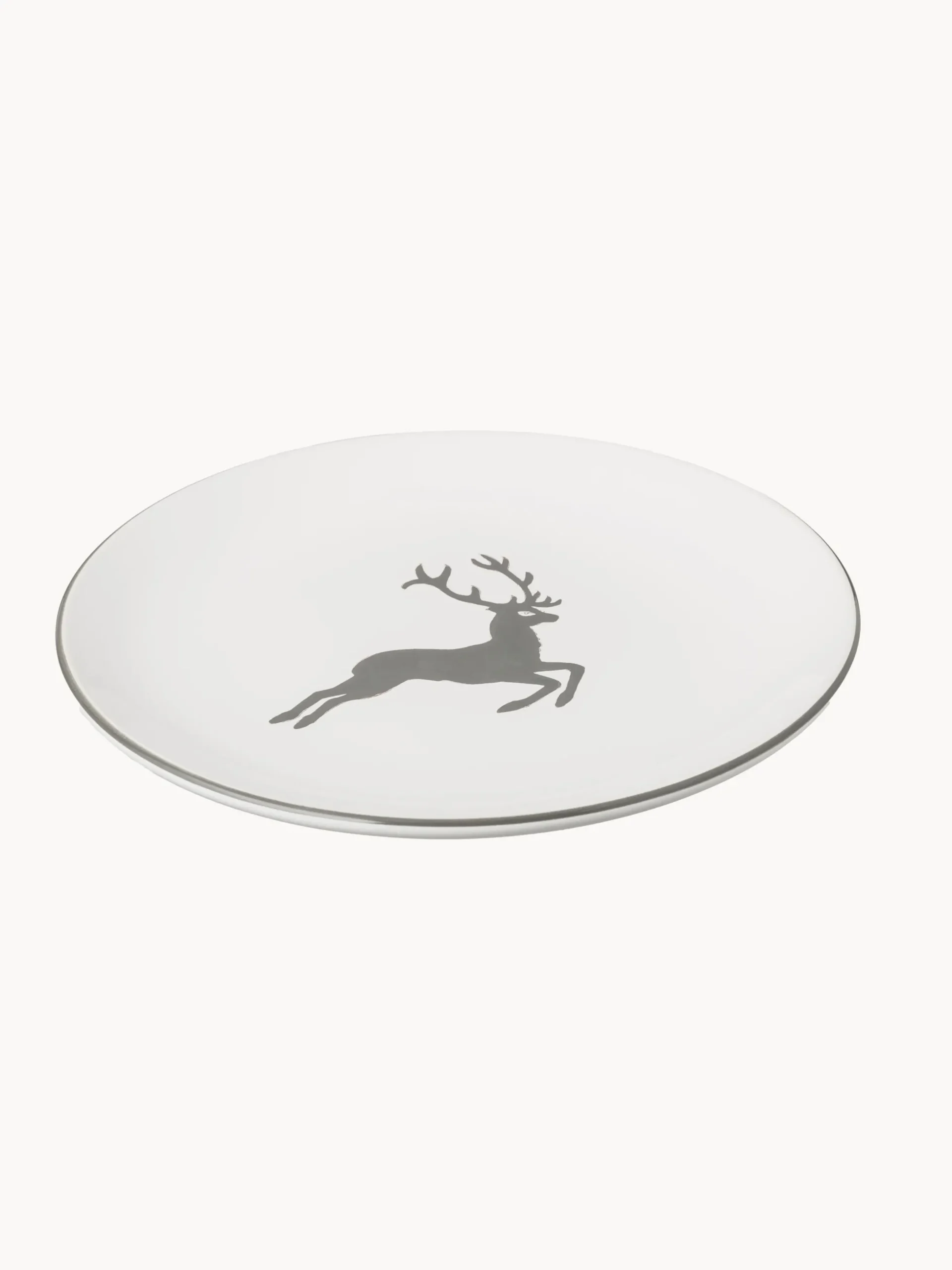 Piatto da dessert fatto a mano Cup Grauer Hirsch