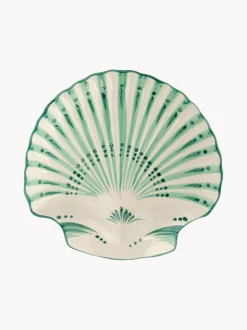 Piatto da portata dipinto a mano Shell Verde