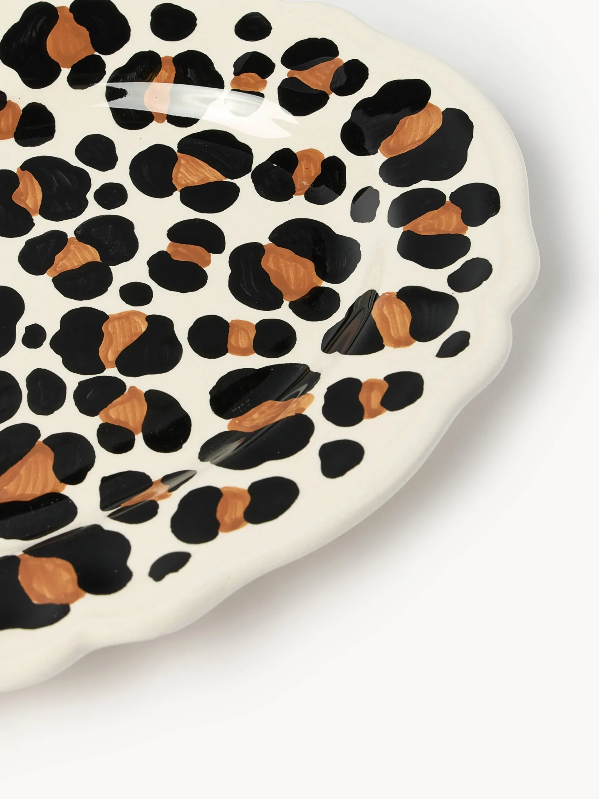 Piatto da portata fatto a mano Leopardo