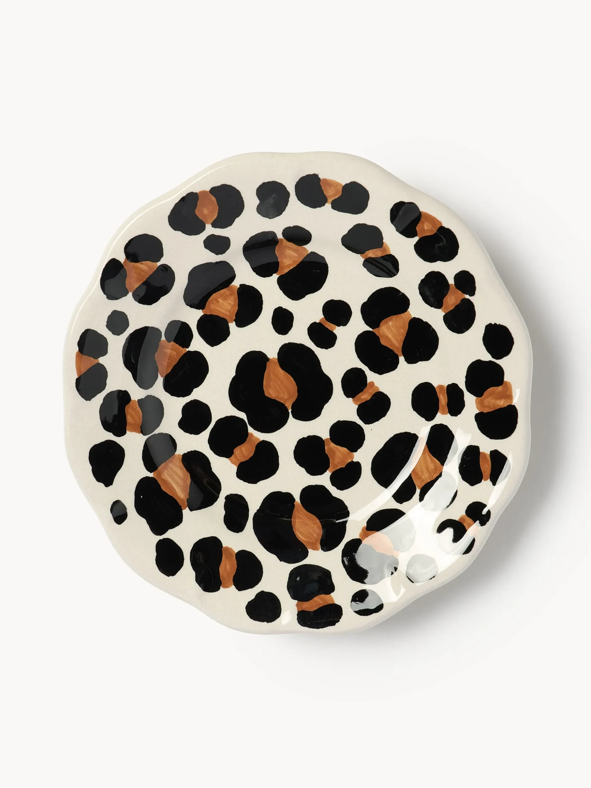 Piatto da torta fatto a mano Leopardo