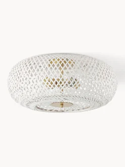 Plafoniera di design in bambù bianco Evelyn