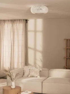 Plafoniera di design in bambù bianco Evelyn