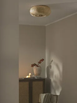Plafoniera di design in bambù naturale Evelyn
