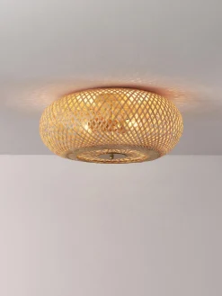 Plafoniera di design in bambù naturale Evelyn