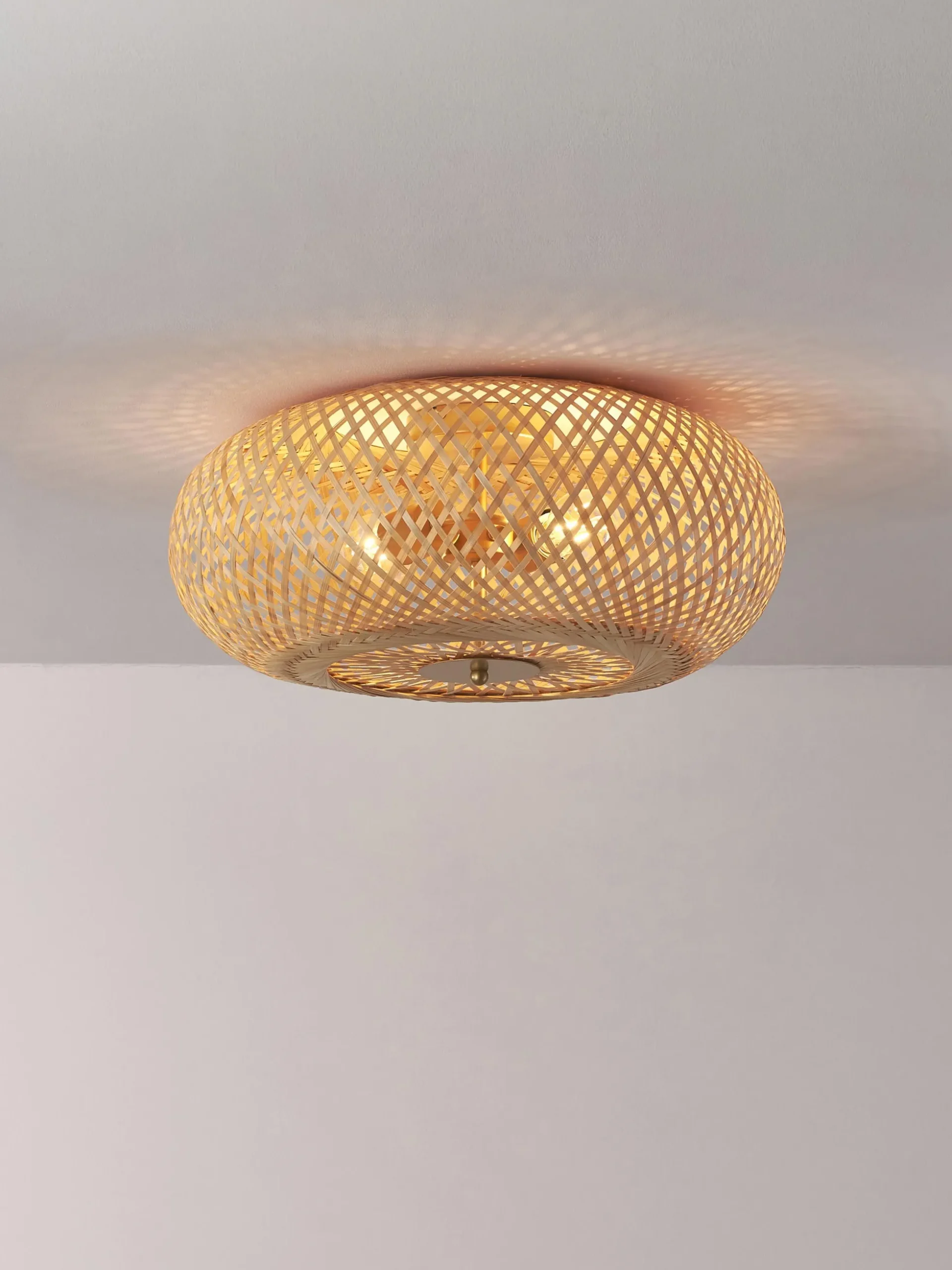 Plafoniera di design in bambù naturale Evelyn