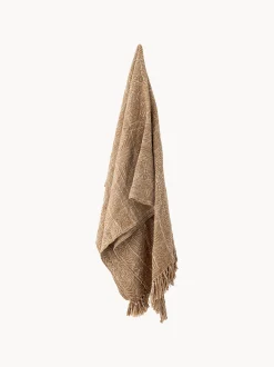 Plaid intrecciato a mano con frange Bresso