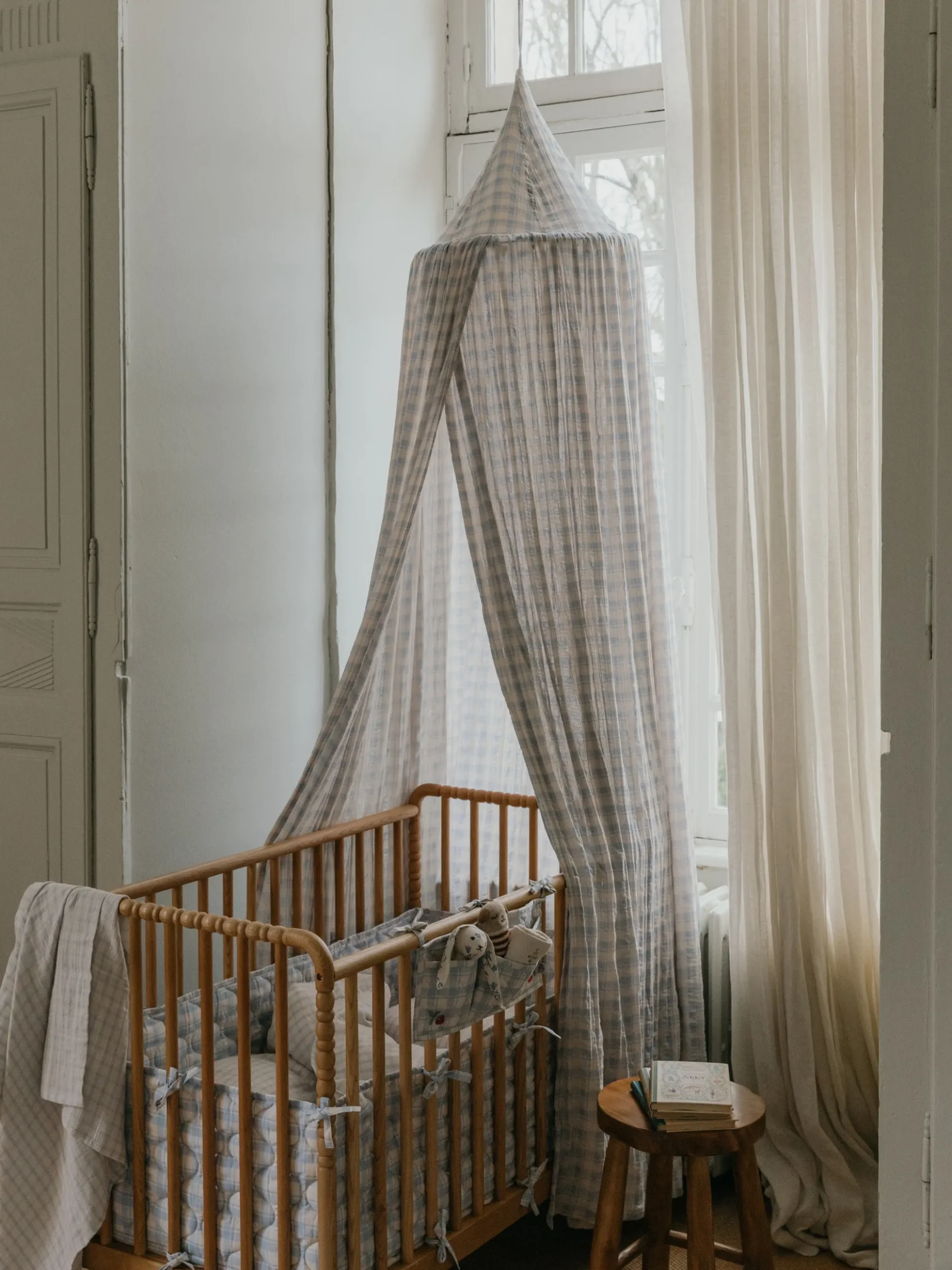 Pocket per lettino in cotone Sky Blue
