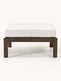 Poggiapiedi da giardino in bouclé e legno di acacia Bo