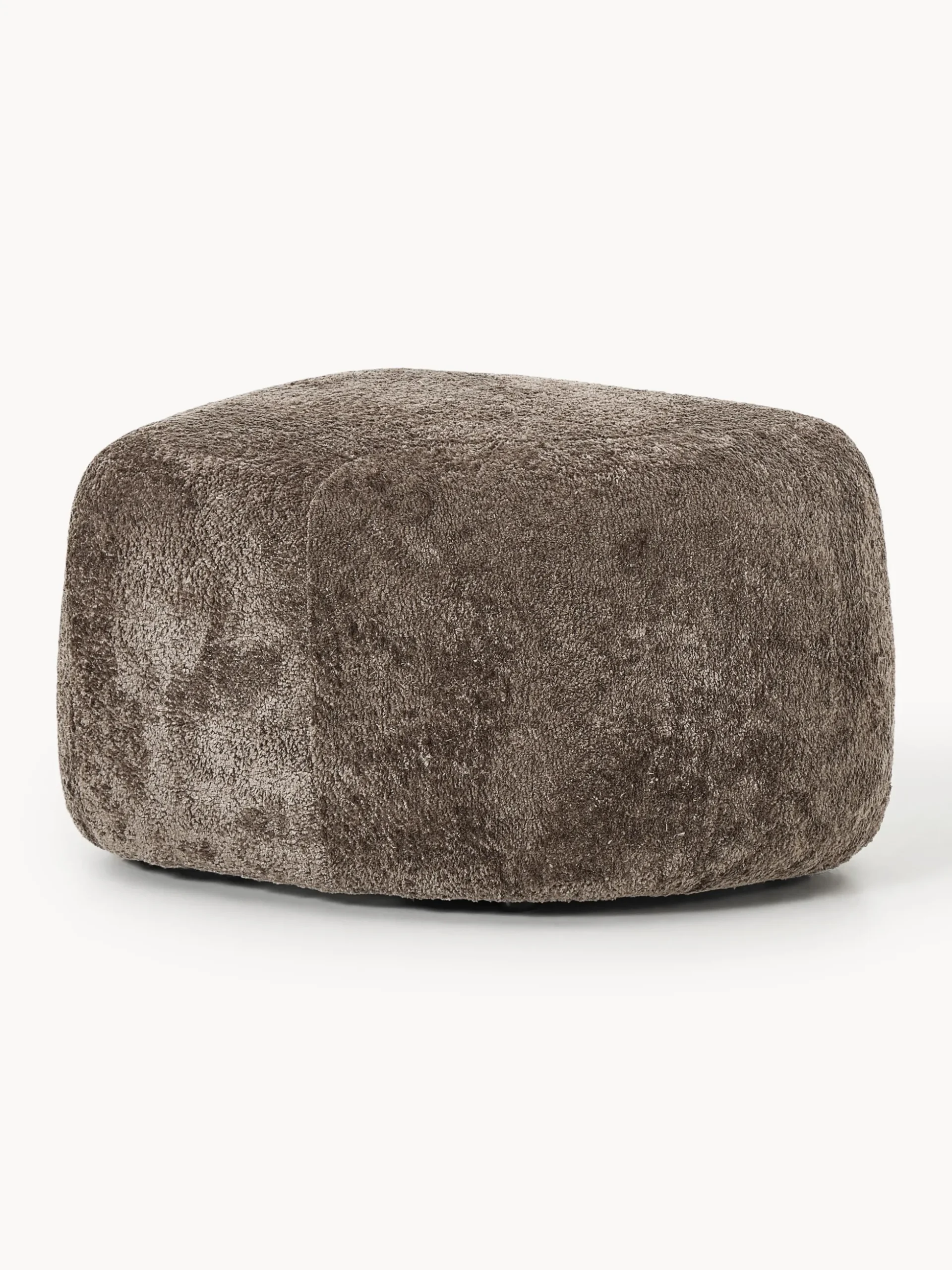 Poggiapiedi ovale in teddy bouclé Wolke