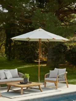 Poltrona lounge da giardino in legno di acacia Lu