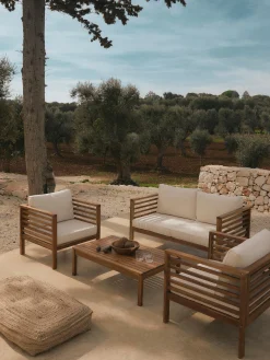 Poltrona lounge da giardino in legno d'acacia Bo