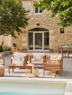 Poltrona lounge da giardino in legno d'acacia Bo