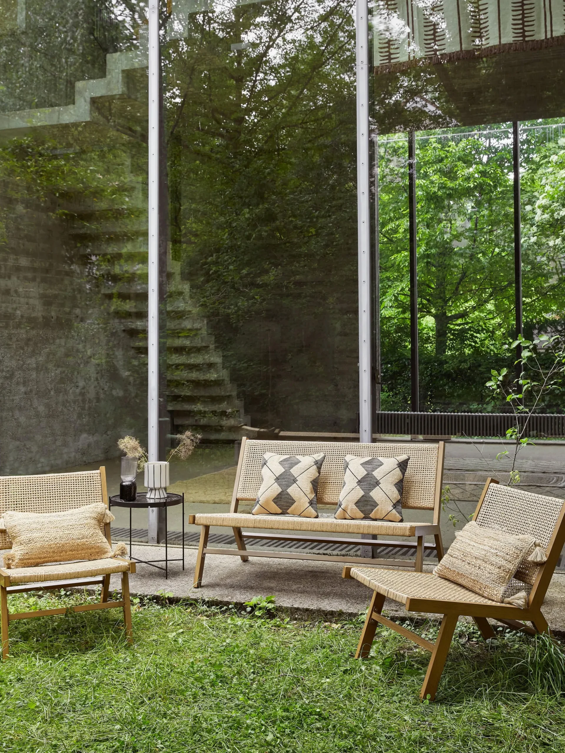 Poltrona lounge da giardino effetto legno Palina