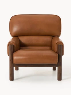 Poltrona lounge in pelle Calum
