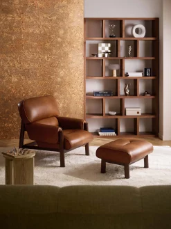 Poltrona lounge in pelle Calum