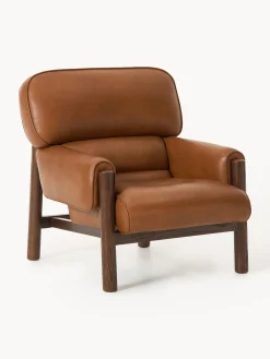 Poltrona lounge in pelle Calum