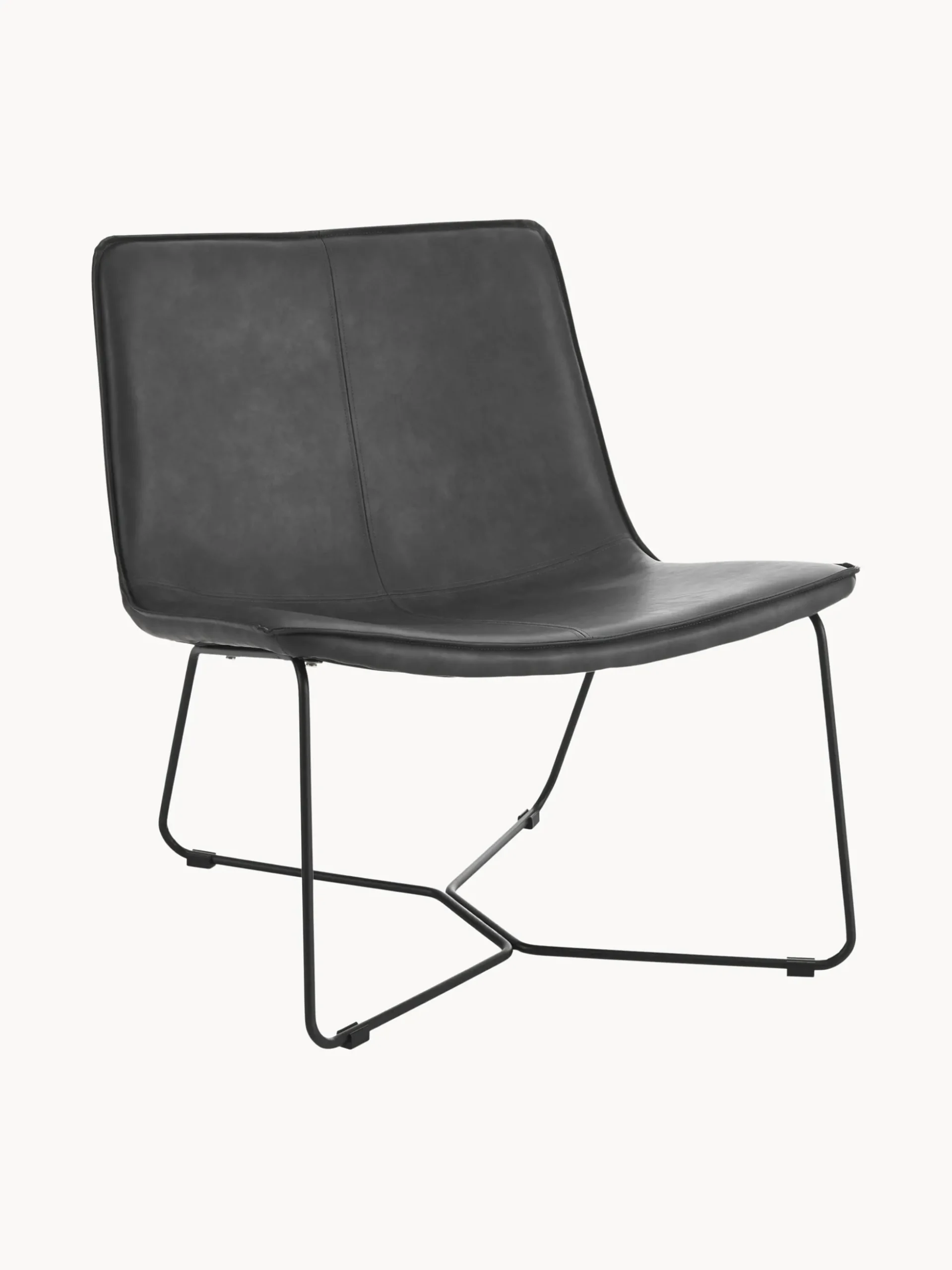 Poltrona lounge in similpelle Barrel