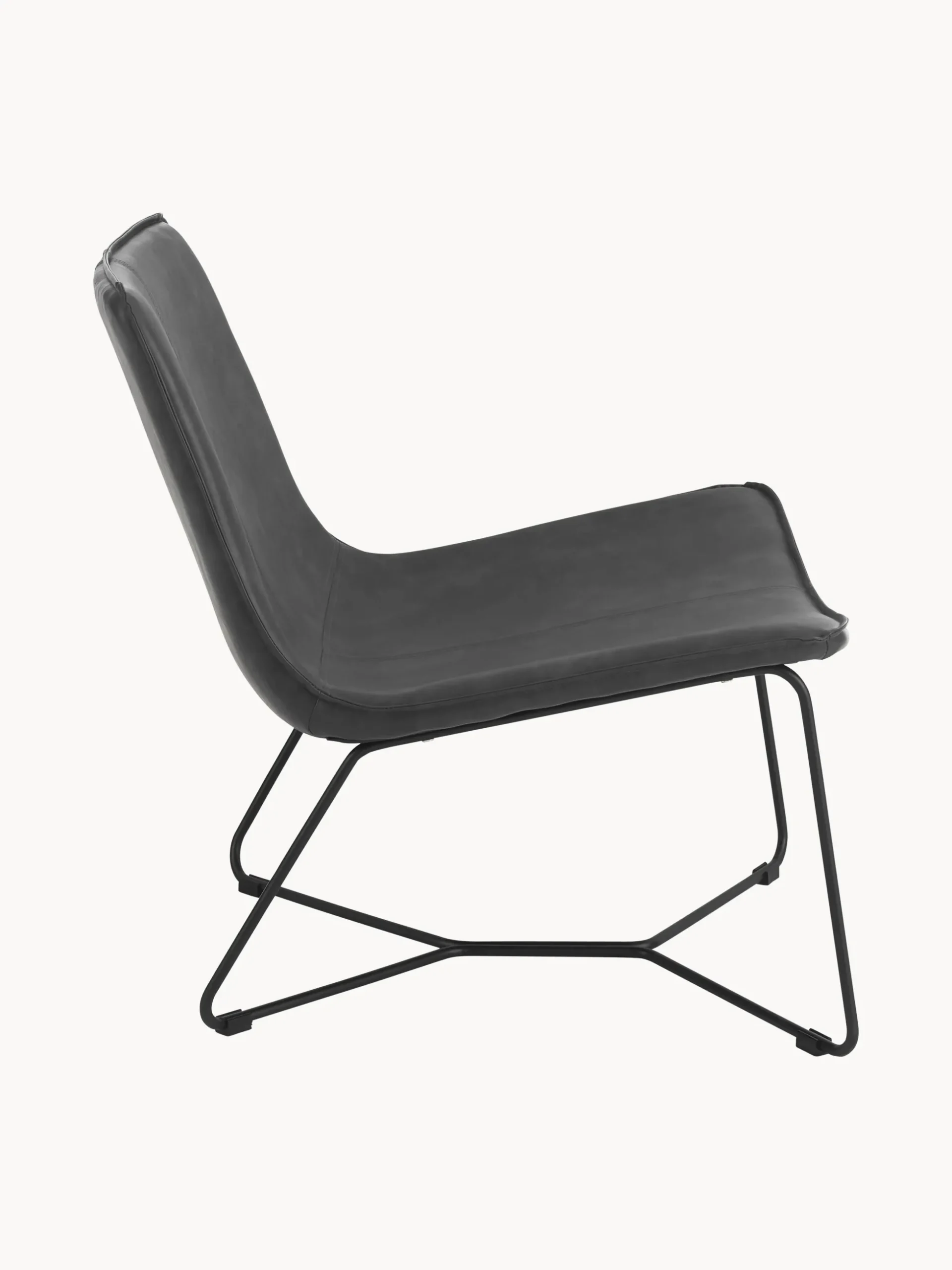 Poltrona lounge in similpelle Barrel
