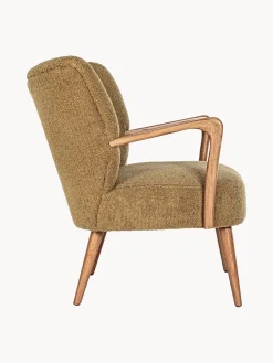 Poltrona lounge in teddy con braccioli Moritz