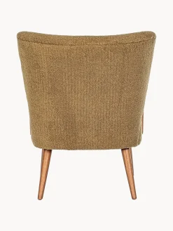 Poltrona lounge in teddy con braccioli Moritz