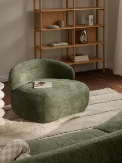 Poltrona lounge in teddy bouclé Alba