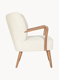 Poltrona lounge in teddy con braccioli Moritz