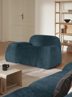 Poltrona lounge in teddy-bouclé Wolke