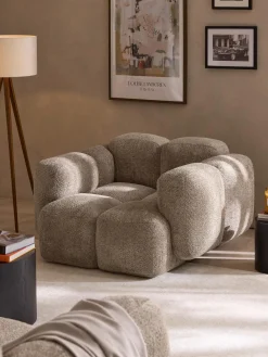 Poltrona lounge in teddy-bouclé Tayla
