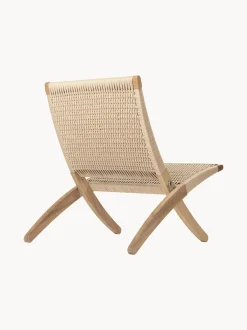 Poltrona lounge pieghevole con seduta e schienale intrecciati a mano MG501 Cuba