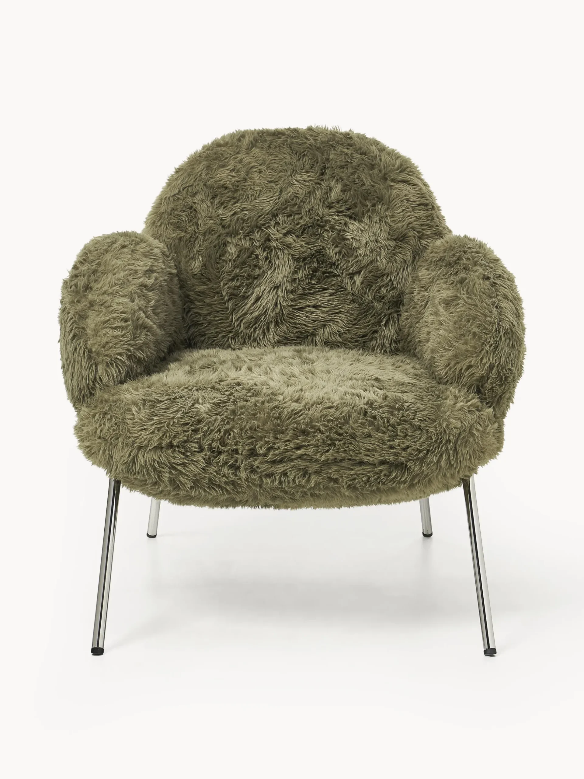 Poltrona lounge soffice con piedini in metallo Luan