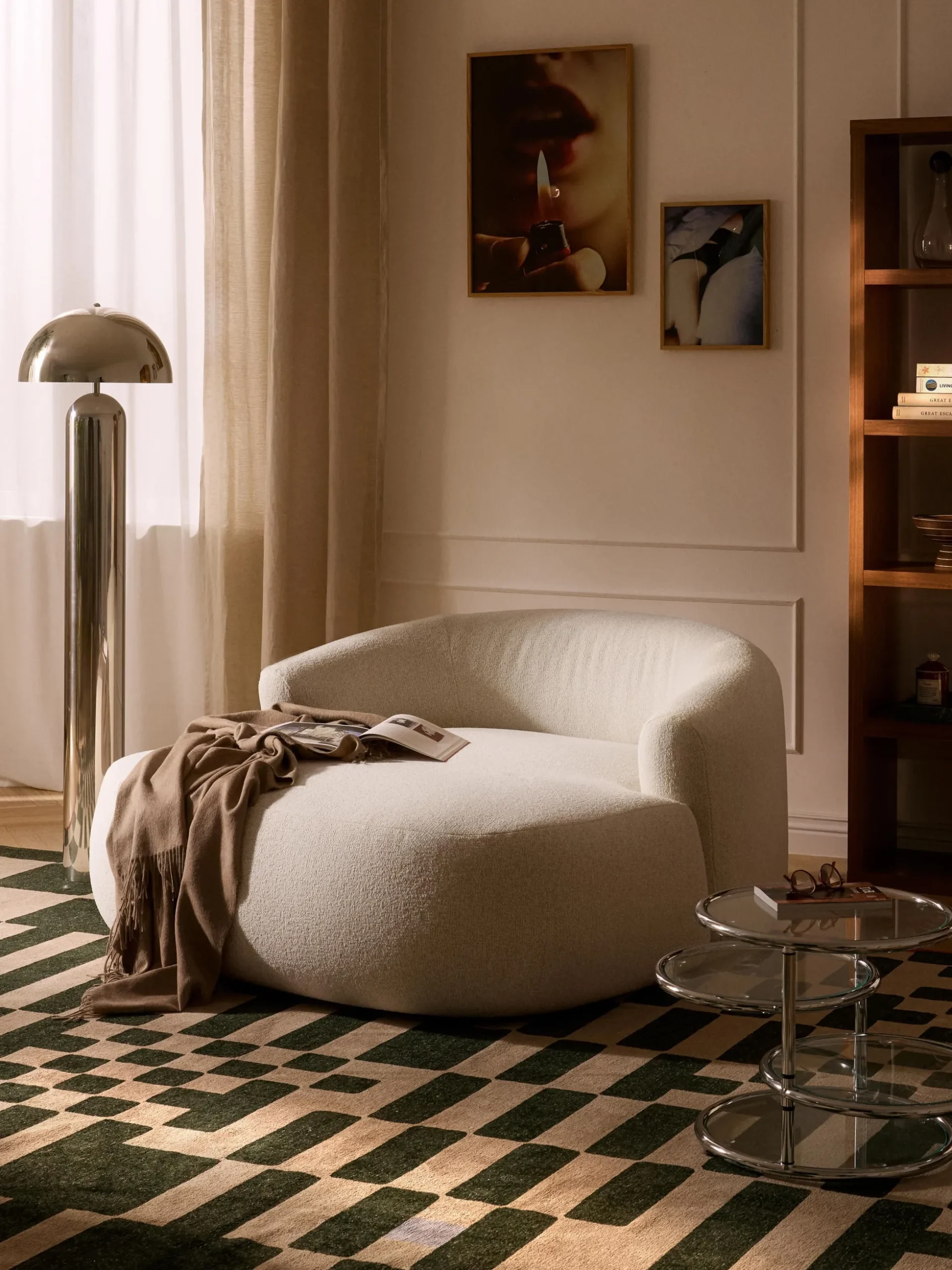Poltrona lounge XL in bouclé Sofia