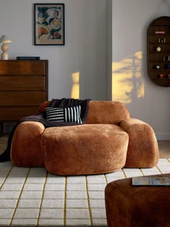Poltrona lounge XL in teddy bouclé Wolke