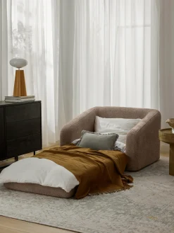 Poltrona letto in teddy-bouclé Eliot