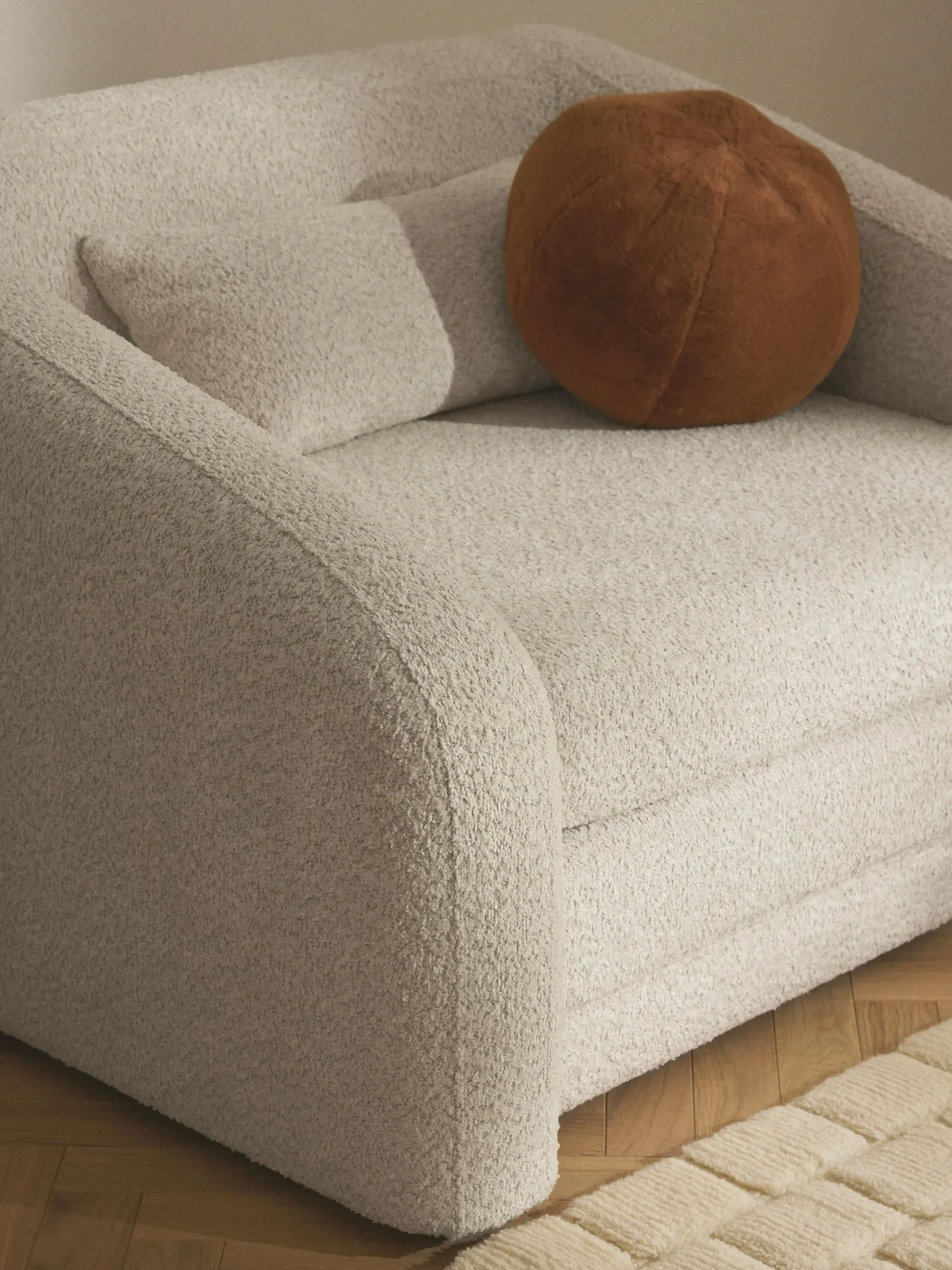 Poltrona letto in teddy-bouclé Eliot