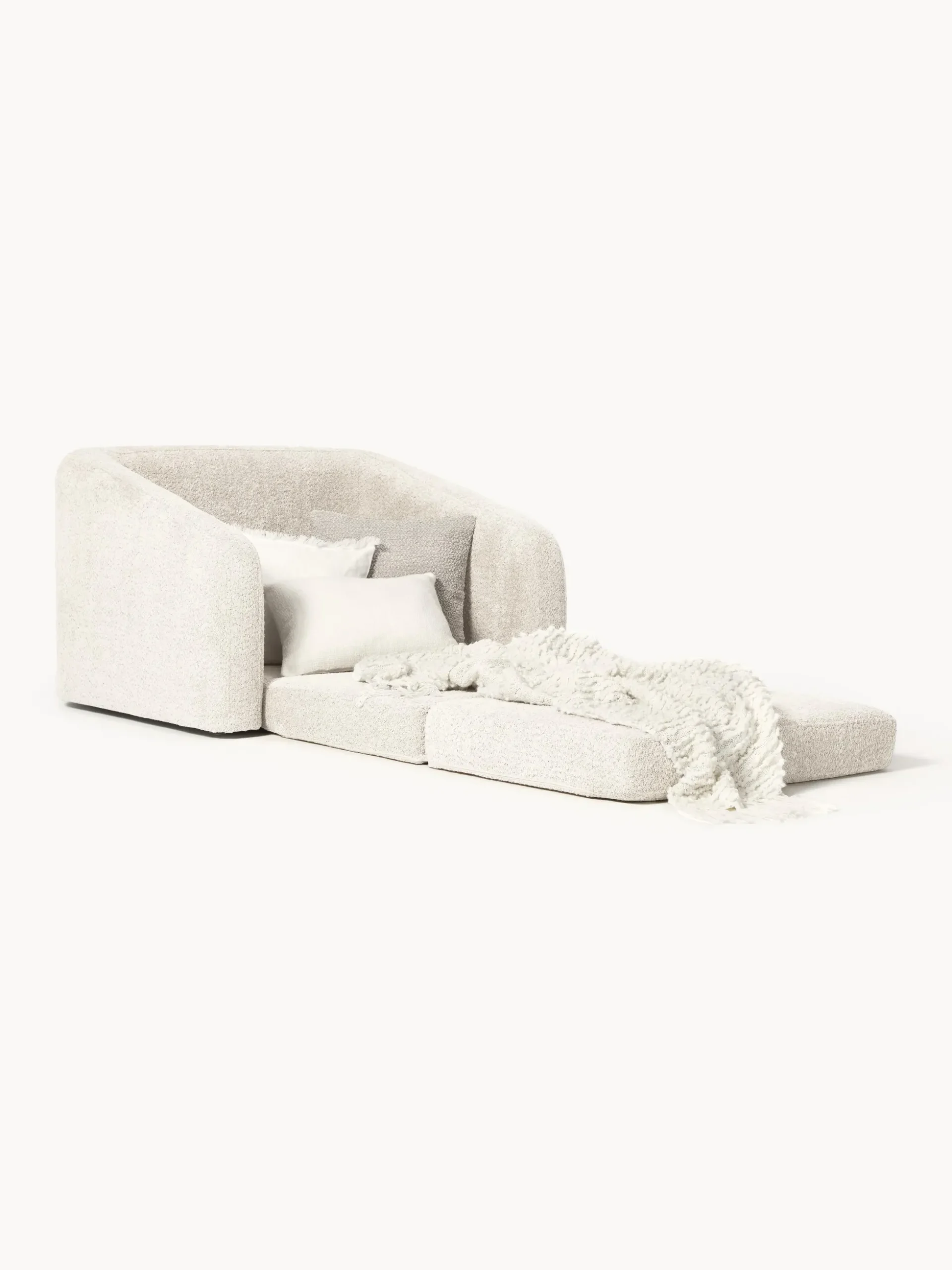 Poltrona letto in teddy-bouclé Eliot