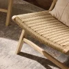 Poltrona lounge con intreccio in rattan in legno di frassino Ira