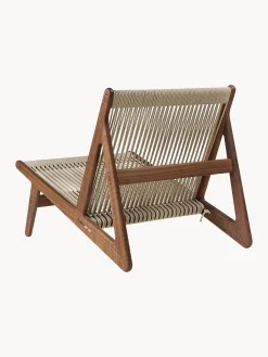 Poltrona lounge fatta a mano in legno di noce con cuscino MR01 Initial