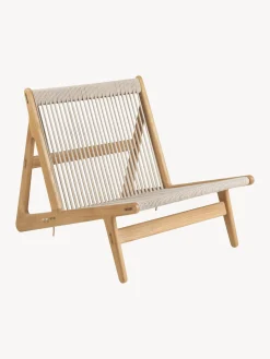 Poltrona lounge fatta a mano in legno di quercia con cuscino MR01 Initial