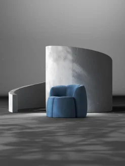 Poltrona lounge in bouclé Fleur