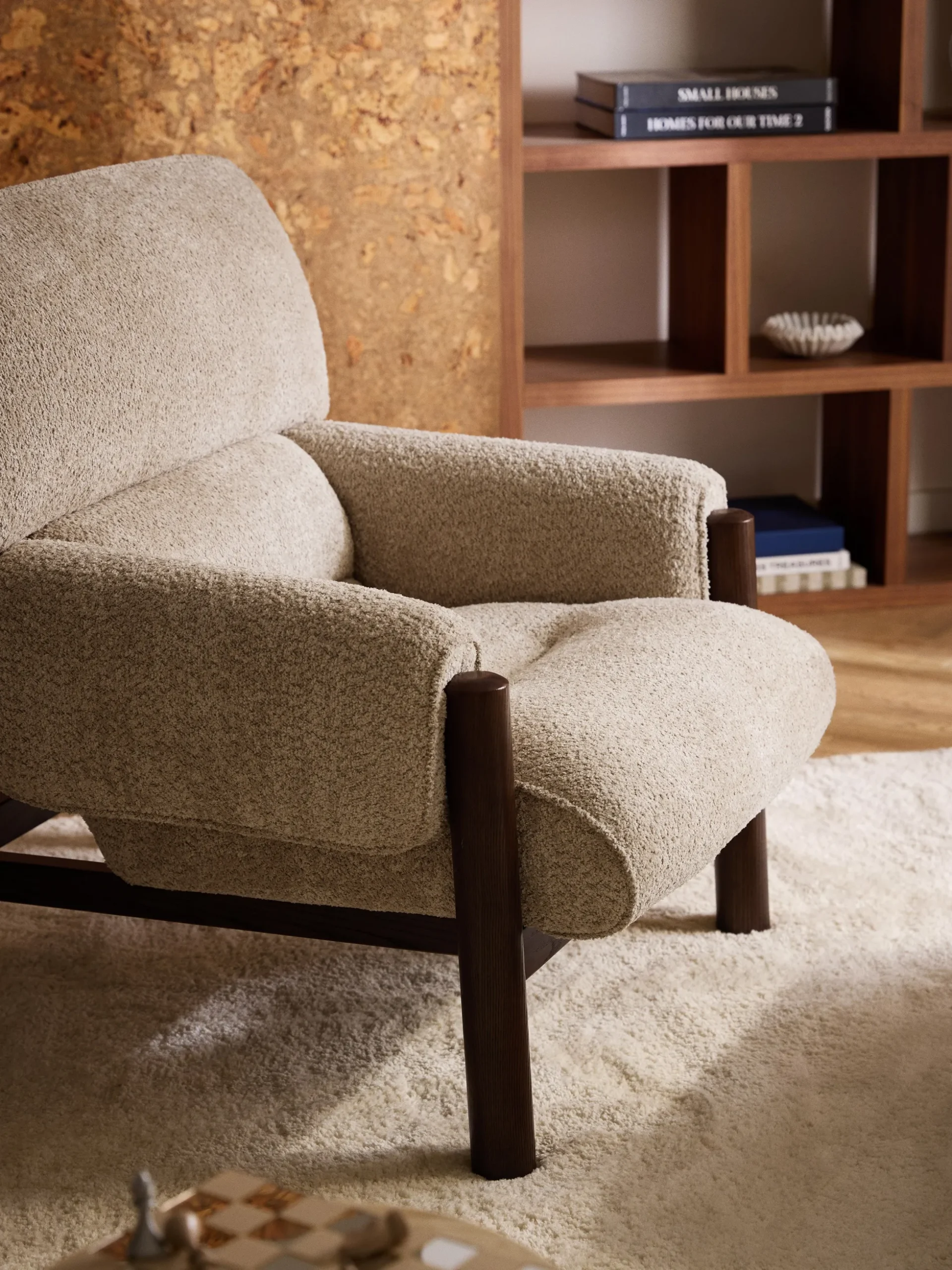 Poltrona lounge in teddy bouclé Calum