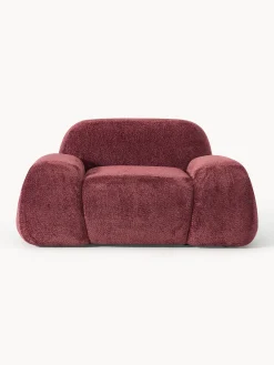 Poltrona lounge in teddy-bouclé Wolke