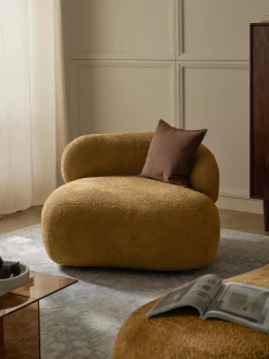 Poltrona lounge in teddy bouclé Alba