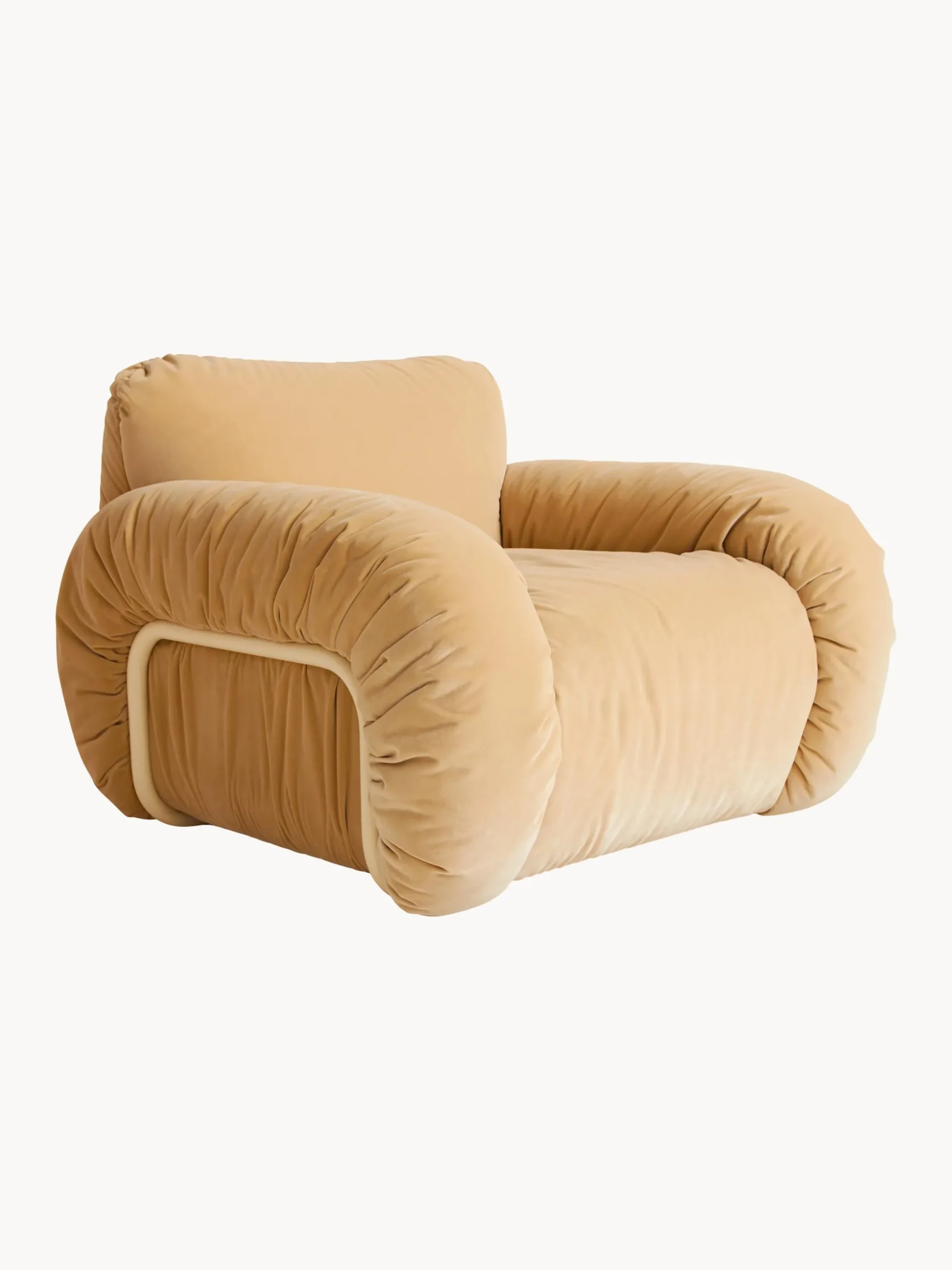 Poltrona lounge in velluto fatta a mano Arc