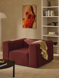 Poltrona lounge in velluto Lena