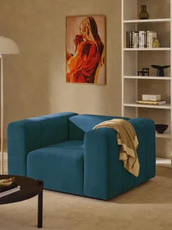 Poltrona lounge in velluto Lena