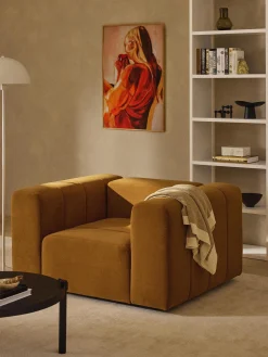 Poltrona lounge in velluto Lena