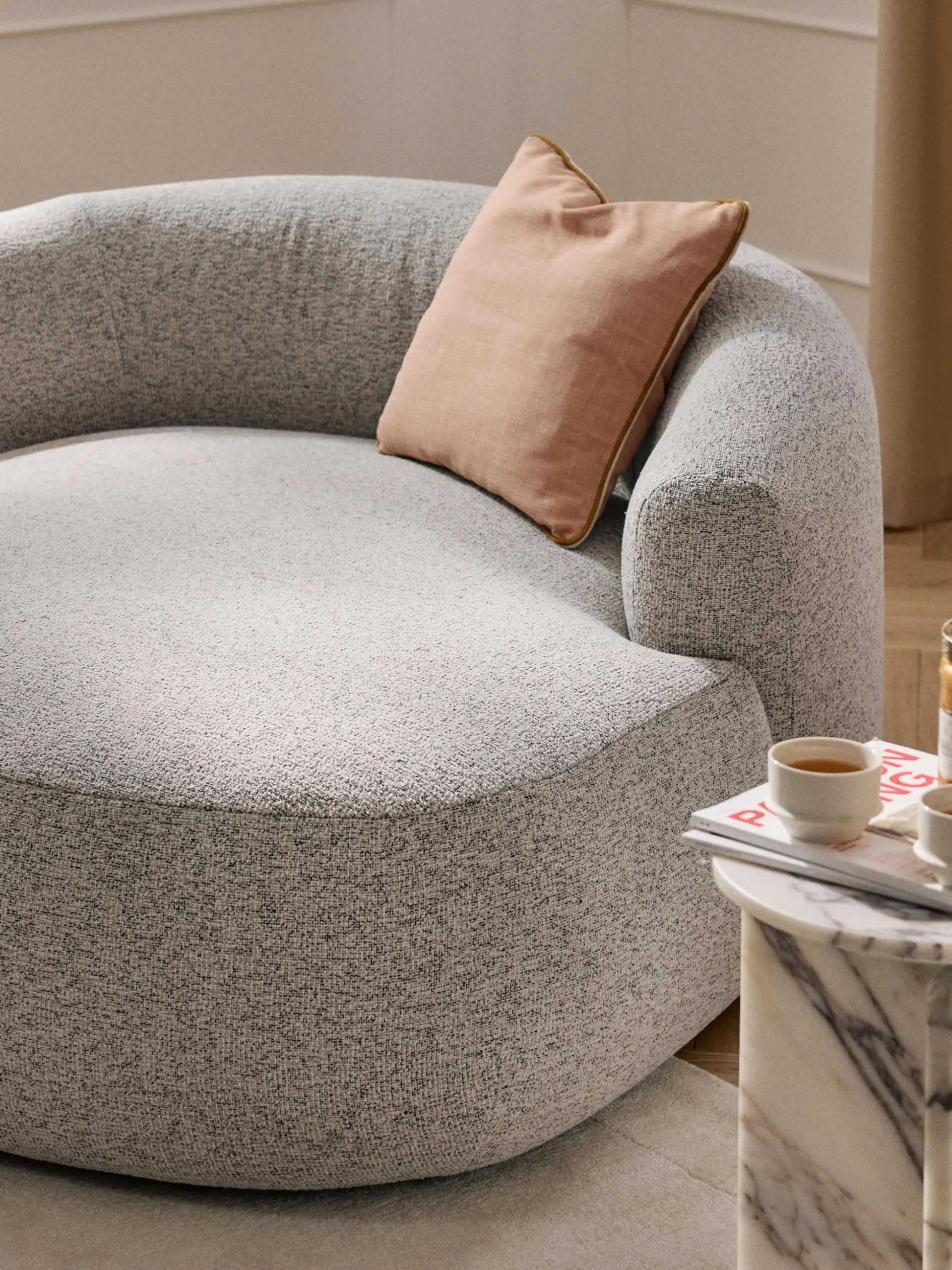 Poltrona lounge XL in bouclé Sofia