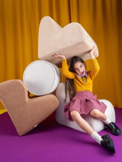 Poltrona per bambini in velluto a coste Cloud