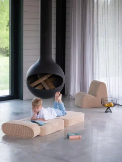 Poltrona pieghevole per bambini in velluto a coste Sugar